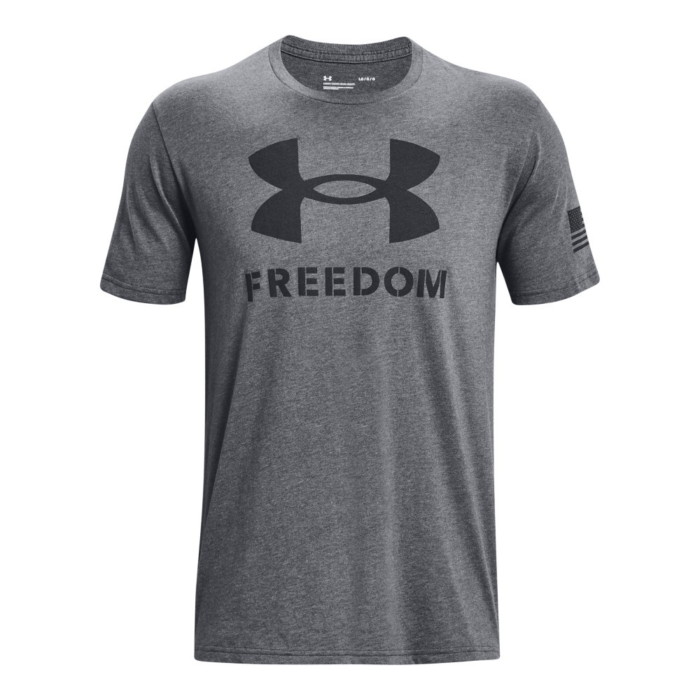 Under Armour 1370811 Men’s UA Freedom Logo T-Shirt, Pitch Gray, Small