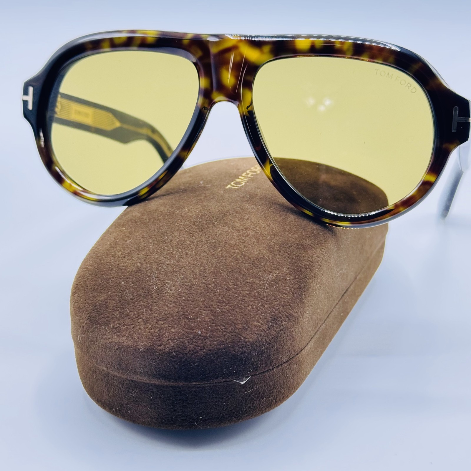 Tom Ford Sunglasses Icon FT1225 52N Havana Brown Pilot Brown Lens 59mm New