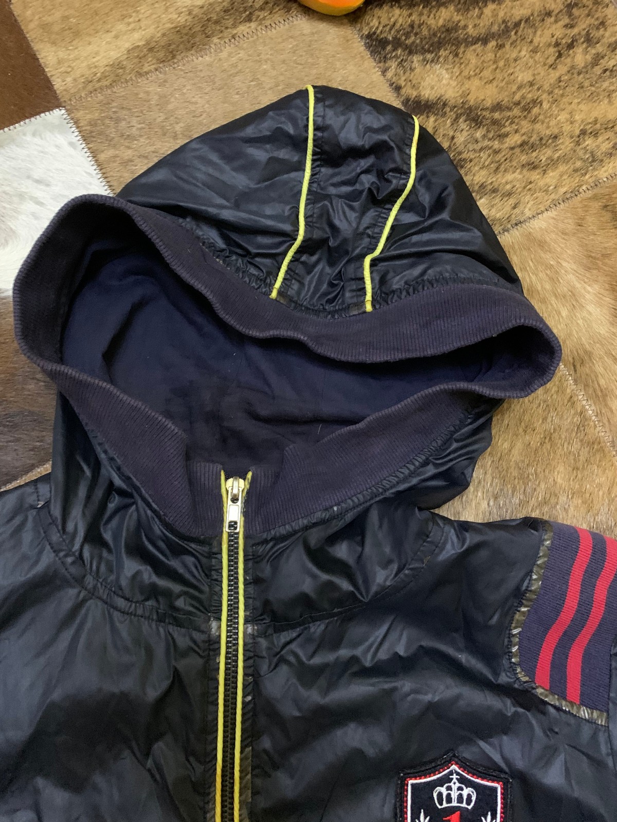 ITTIERRE Italy Men’s Hooded Jacket Windbreaker Navy Blue Size 52