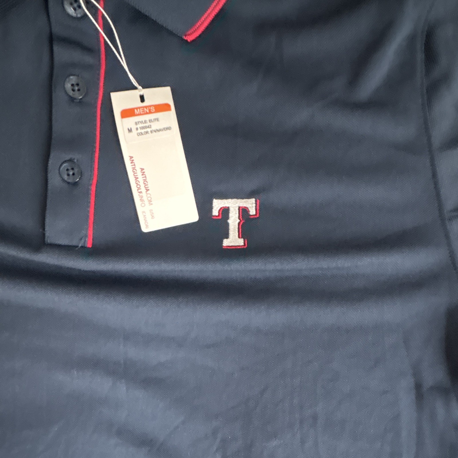 Antigua MLB Texas Rangers Navy Polo Men’s M Relaxed Fit Short Sleeve Logo