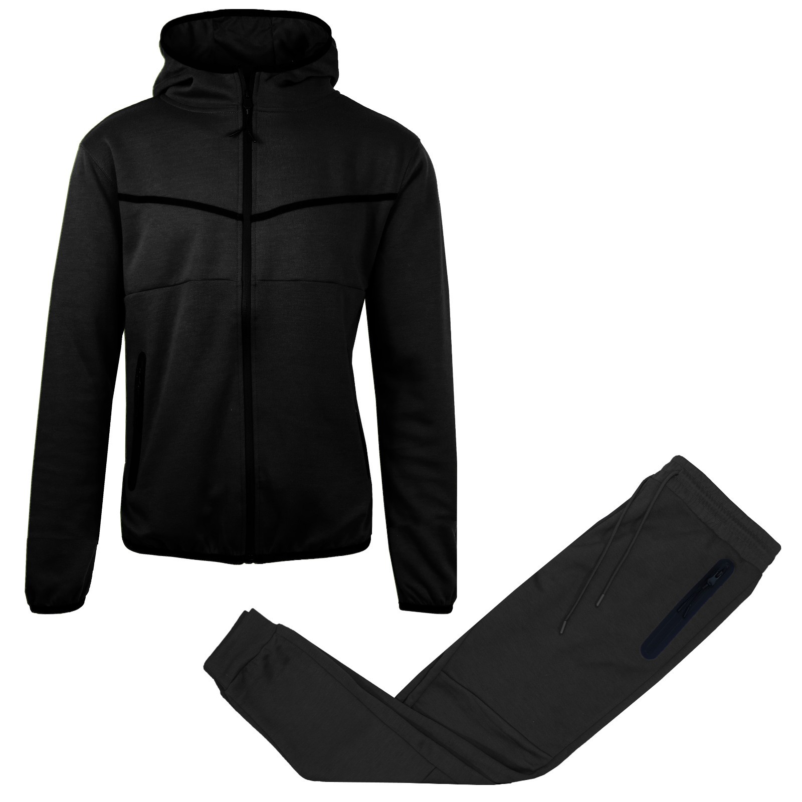 Mens Tech Fleece Hoodie & Jogger Tracksuit 2-Piece Athletic Outfit (Size- S–3XL)