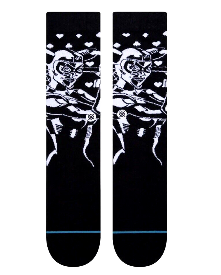 Stance Men Black Crew Cotton Cushion DC Comics Harley Quinn Casual Socks L 9-13