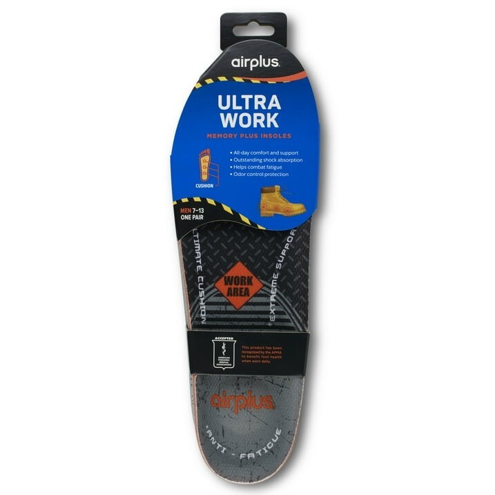 Airplus Ultra Work Memory Insole Men’S 7-13, Cut-To-Fit