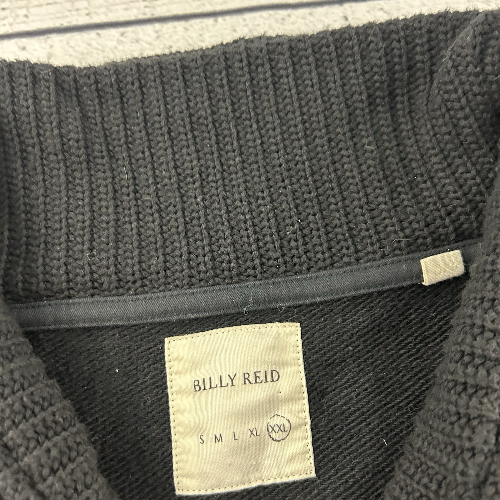Billy Reid Cowl Neck Pullover Toggle Button Sweater Men’s XXL Black