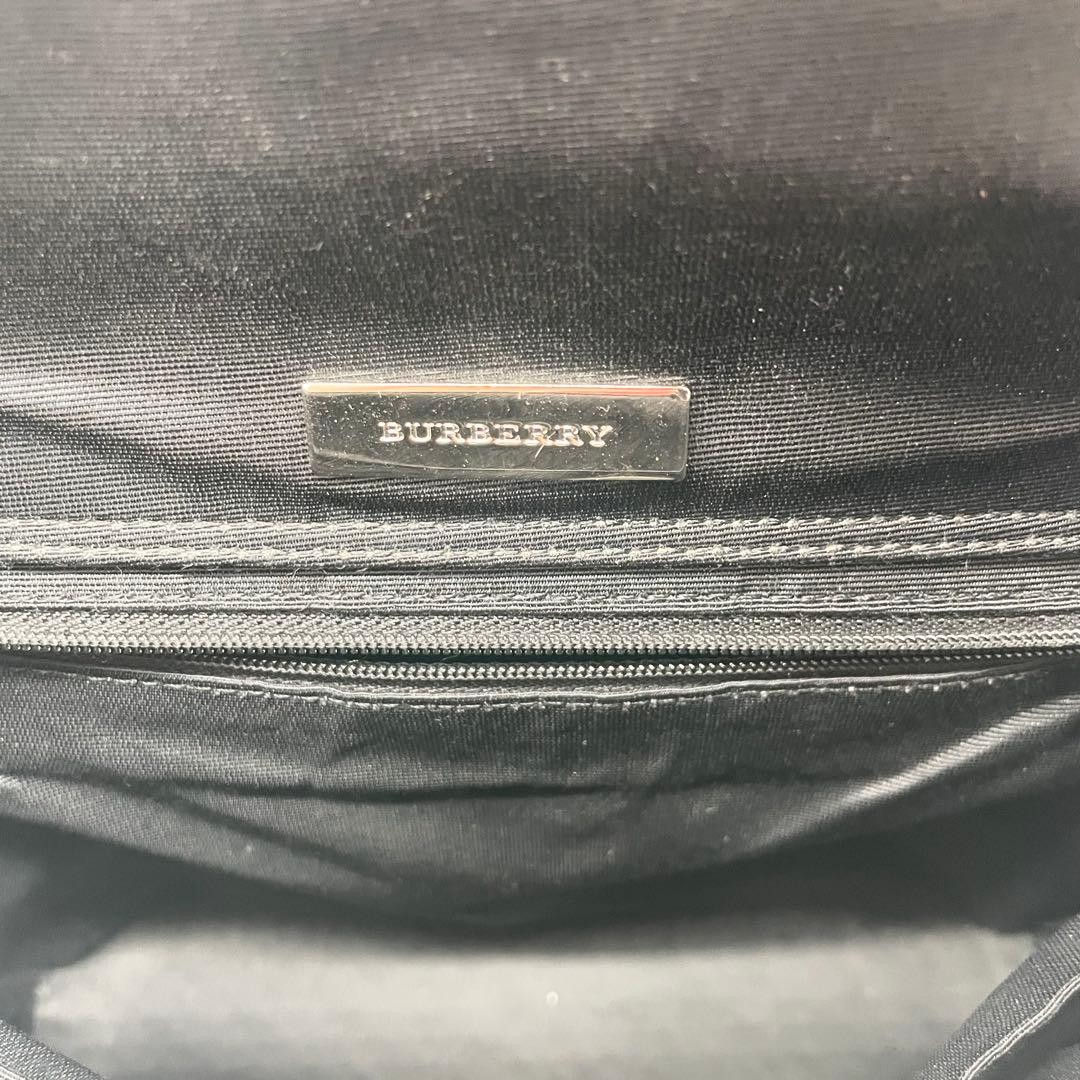Burberry Nova Check Leather Tote Bag, 8.7×10.6×4.7in, Used