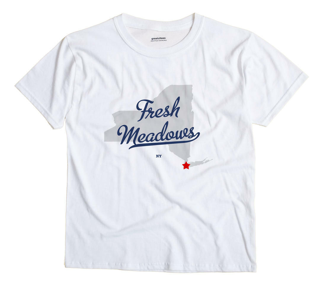 Fresh Meadows New York NY T-Shirt Queens MAP