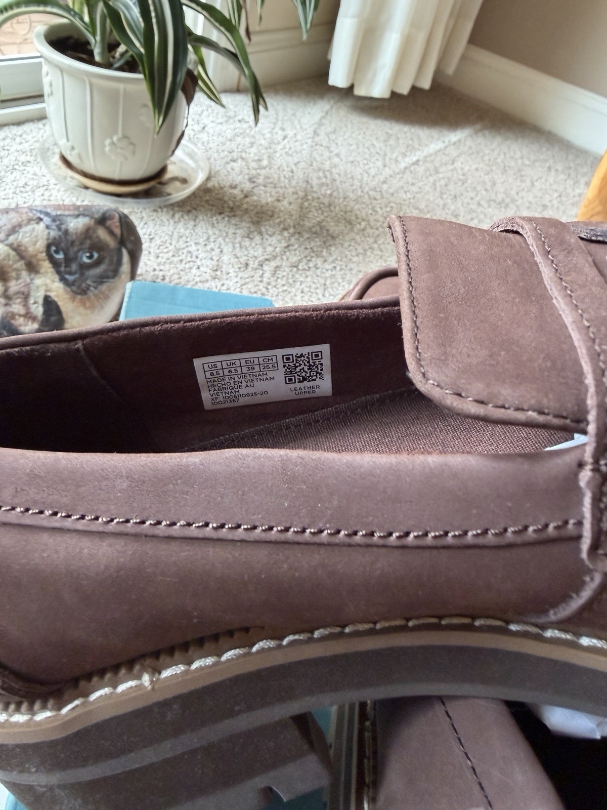 TOMS Cara Brown Leather Slip-On Loafer Round Toe US 8.5 M 10019025