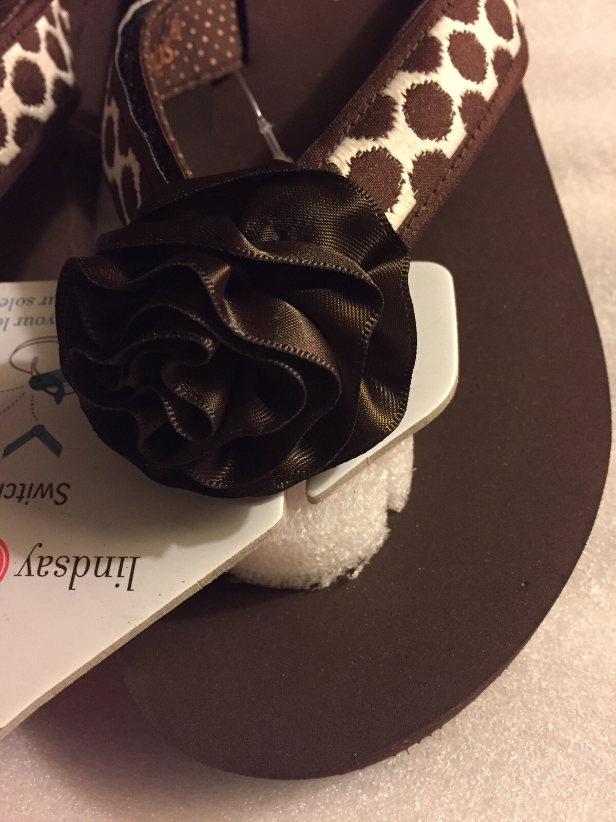Lindsay Phillips Belle Brown Rosette SwitchFlops Classic Wedge Sandals NEW HTF