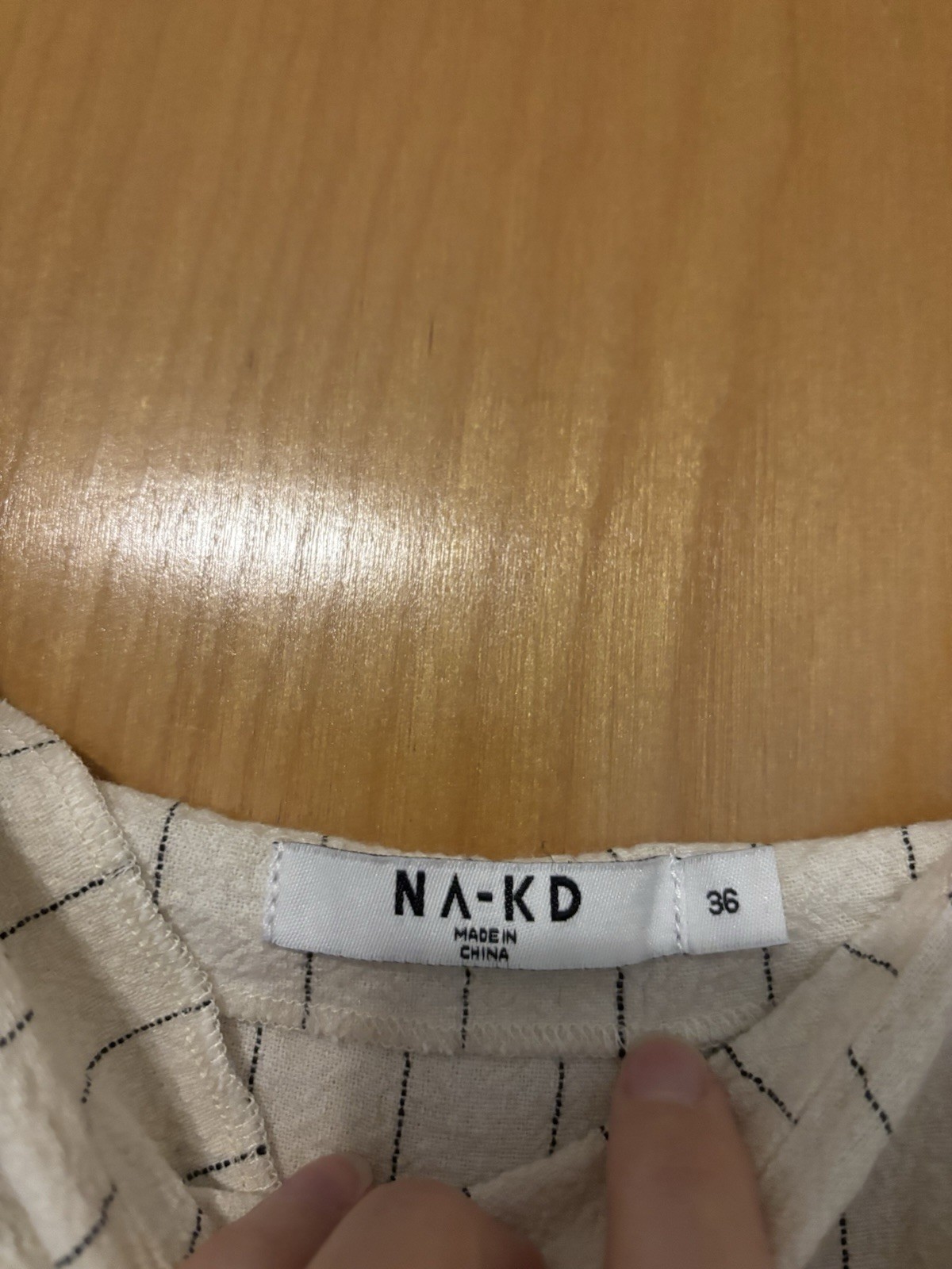 Na-Kd Cream Striped Spaghetti‑Strap Mini Dress size 36 / small