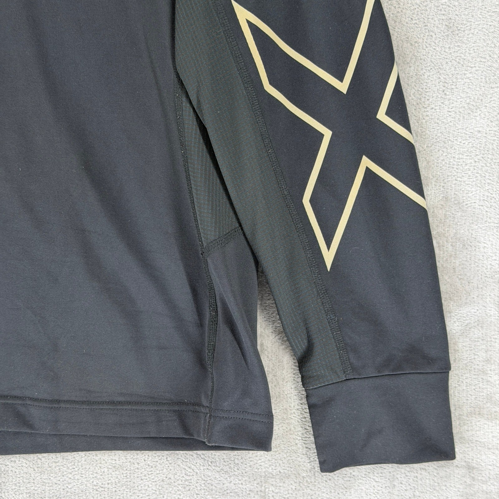 2XU Mens Ignition 1/4 Zip Long Sleeve Running Top Black MR4258a Medium