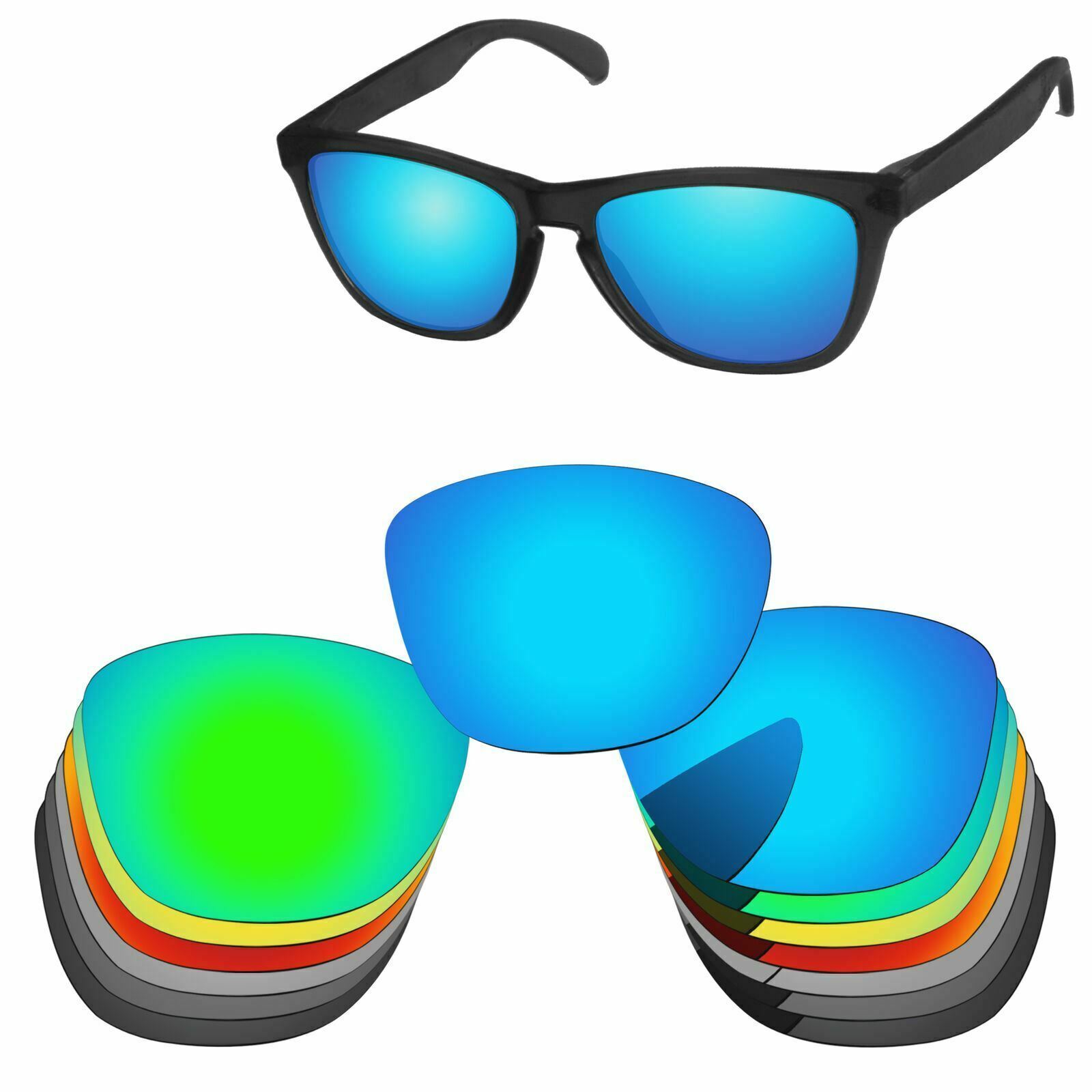 Lenslog Polarized Replacement Lenses For-Oakley Frogskins Sunglass OO9013-Opts