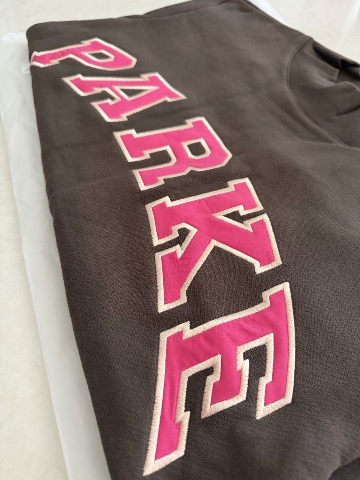 Size S/M Parke Dunkin Donuts Varsity Mockneck Espresso Brown Pink NEW IN HAND