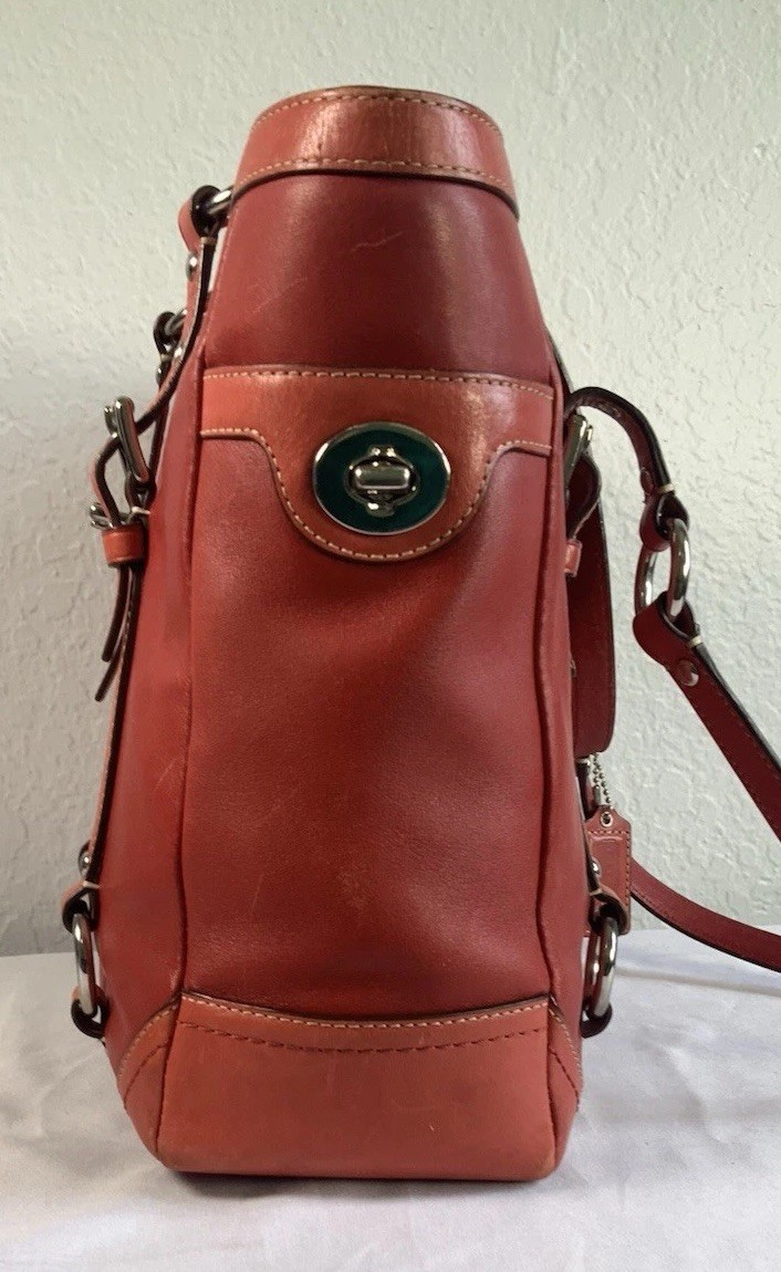 Coach Vintage 2008 Gallery Tote Bag Red Leather Shoulder Purse F11524 Y2K