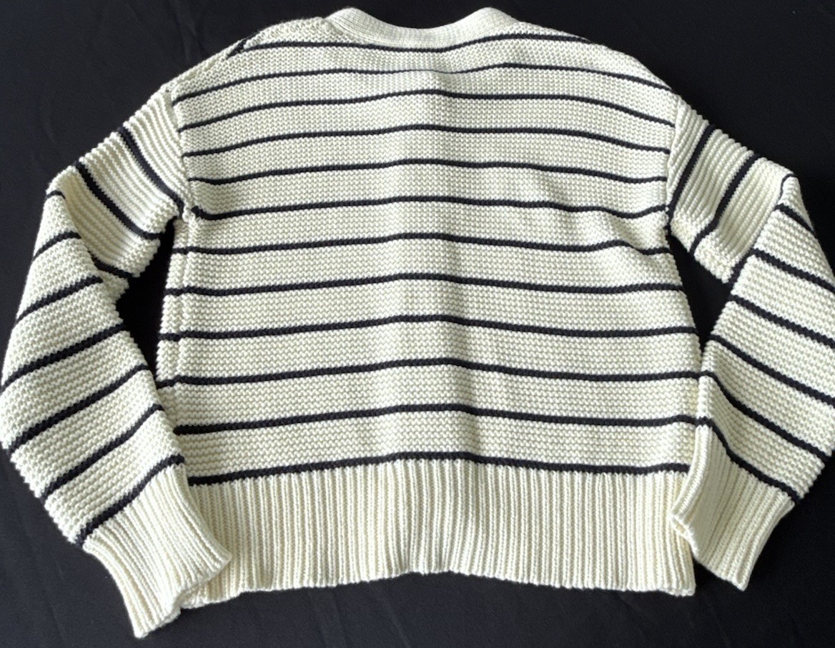 NWT Truth By Republic,Womens Button Up Sweater, SZ: XS, Black & Cream
