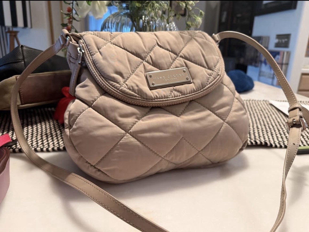 Marc Jacobs Quilted Nylon Natasha Crossbody Bag Beige M0011324