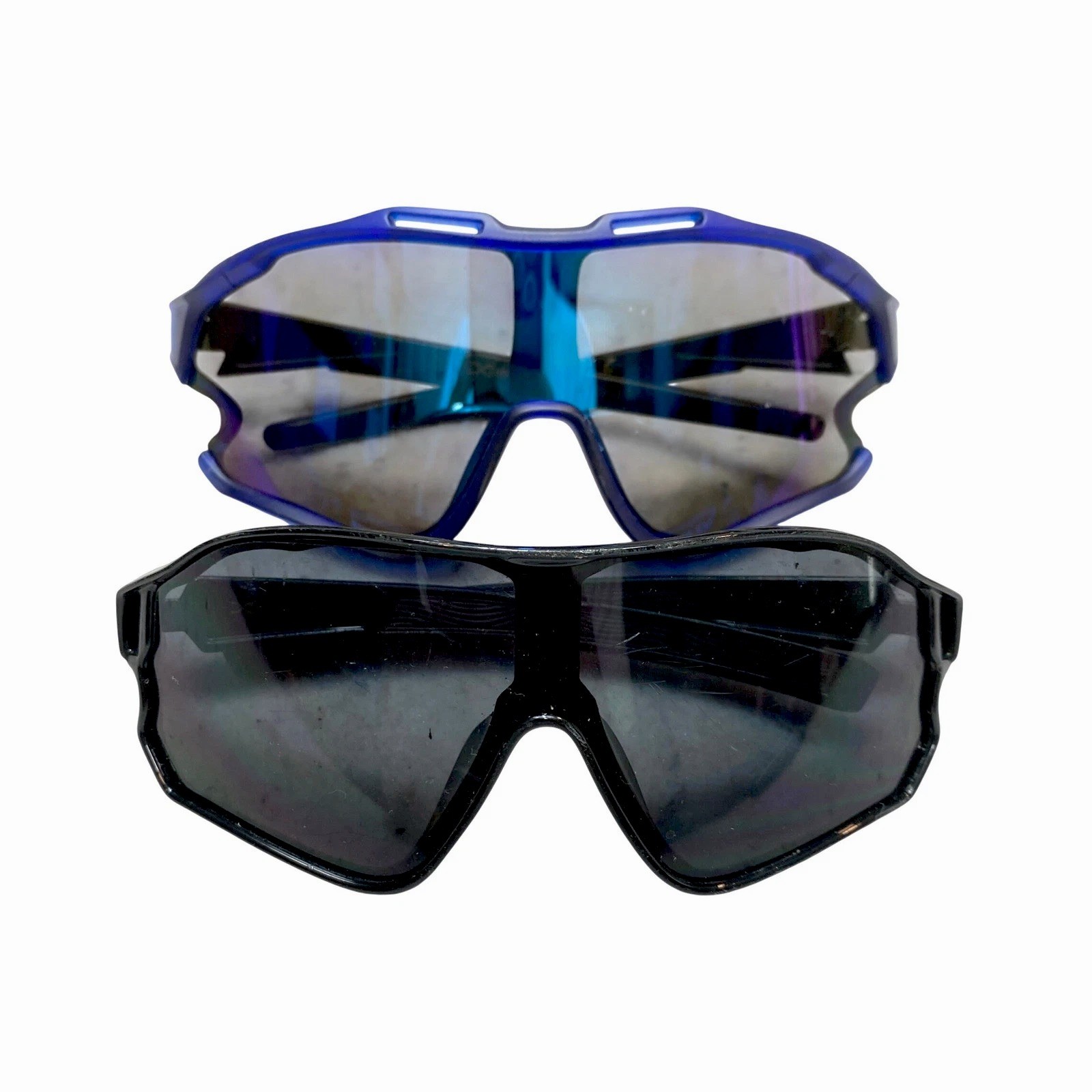 Lot Of 2 X-Loop Sport Sunglasses KG-X3631 Black KG-X3678 Blue Shield Wrap Around