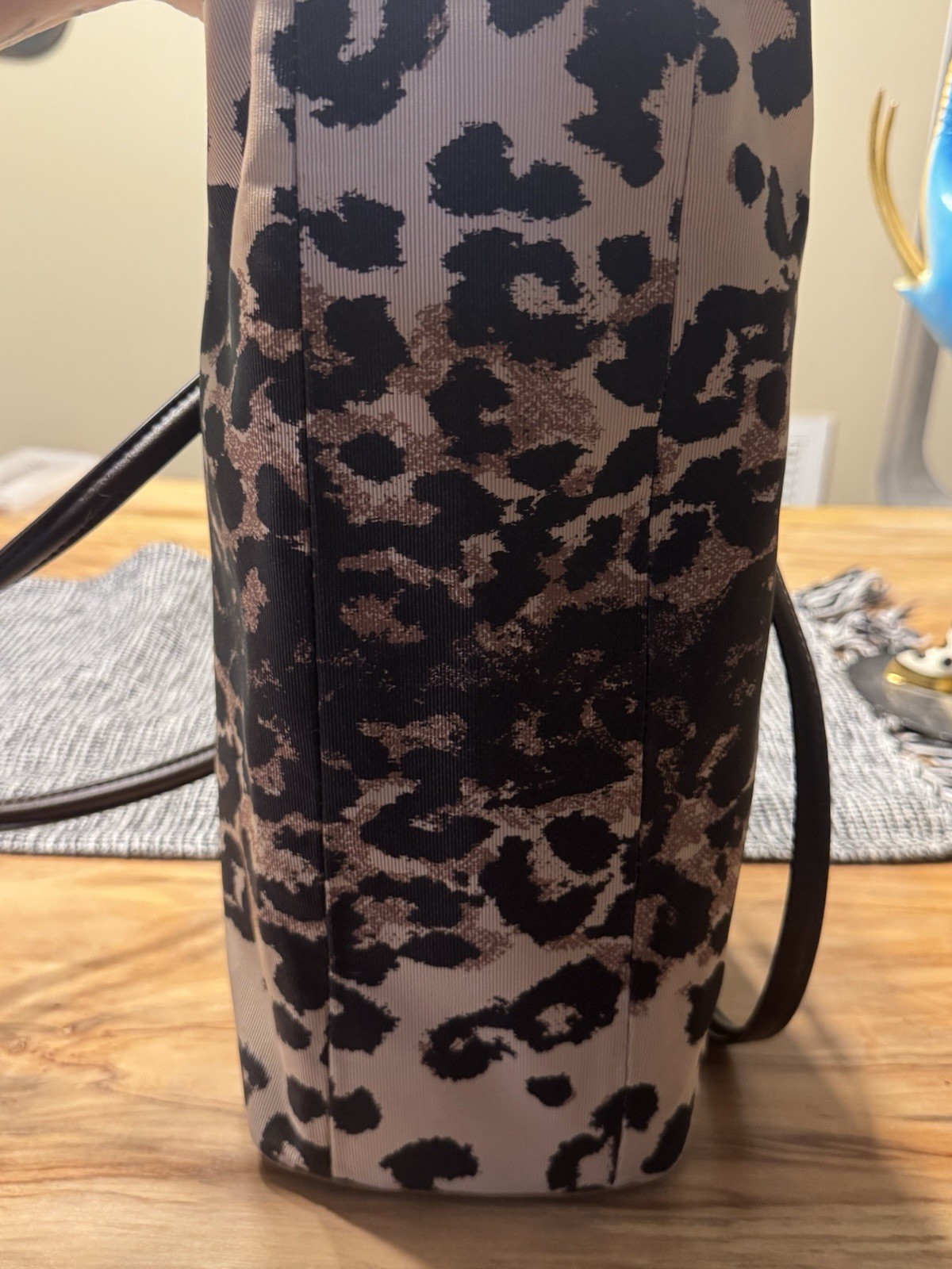 Coach Leopard Print Madison Satchel Top Handle Bag Brown/Black Gold Hardware