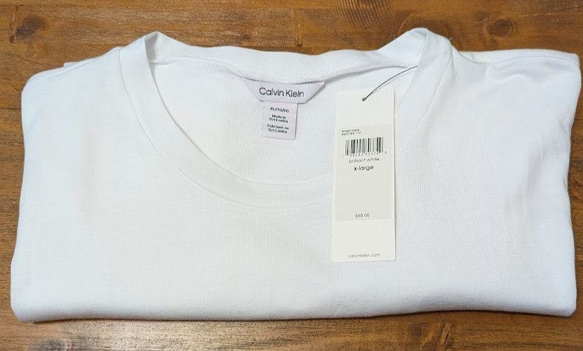 CALVIN KLEIN BRILLIANT WHITE COTTON/MODAL LIGHTWEIGHT T-SHIRT Women’s XL NWT