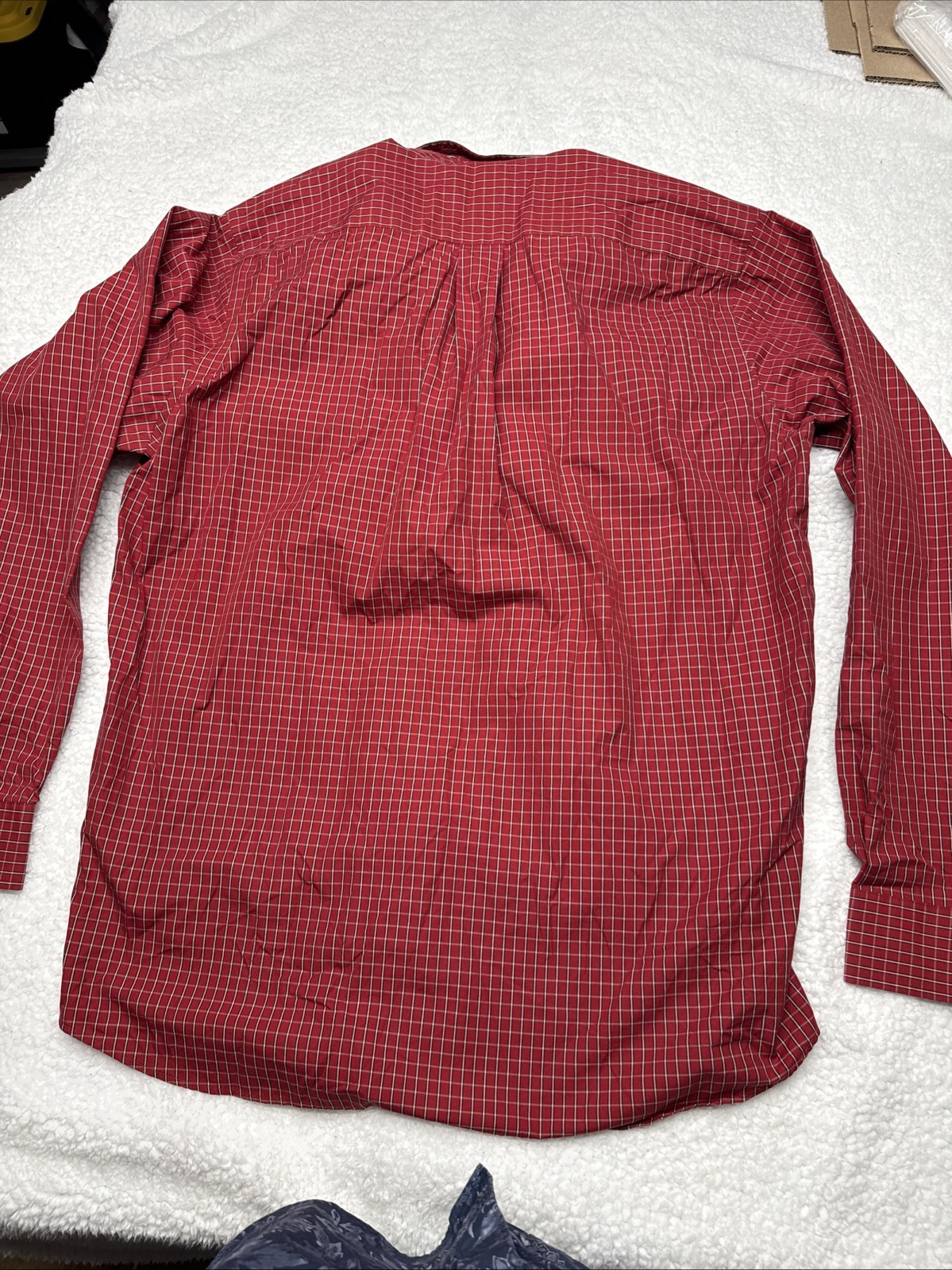 Eddie Bauer Mens Sz L Tall Red Plaid Button Down 100% Baumwolle Cotton LS Shirt