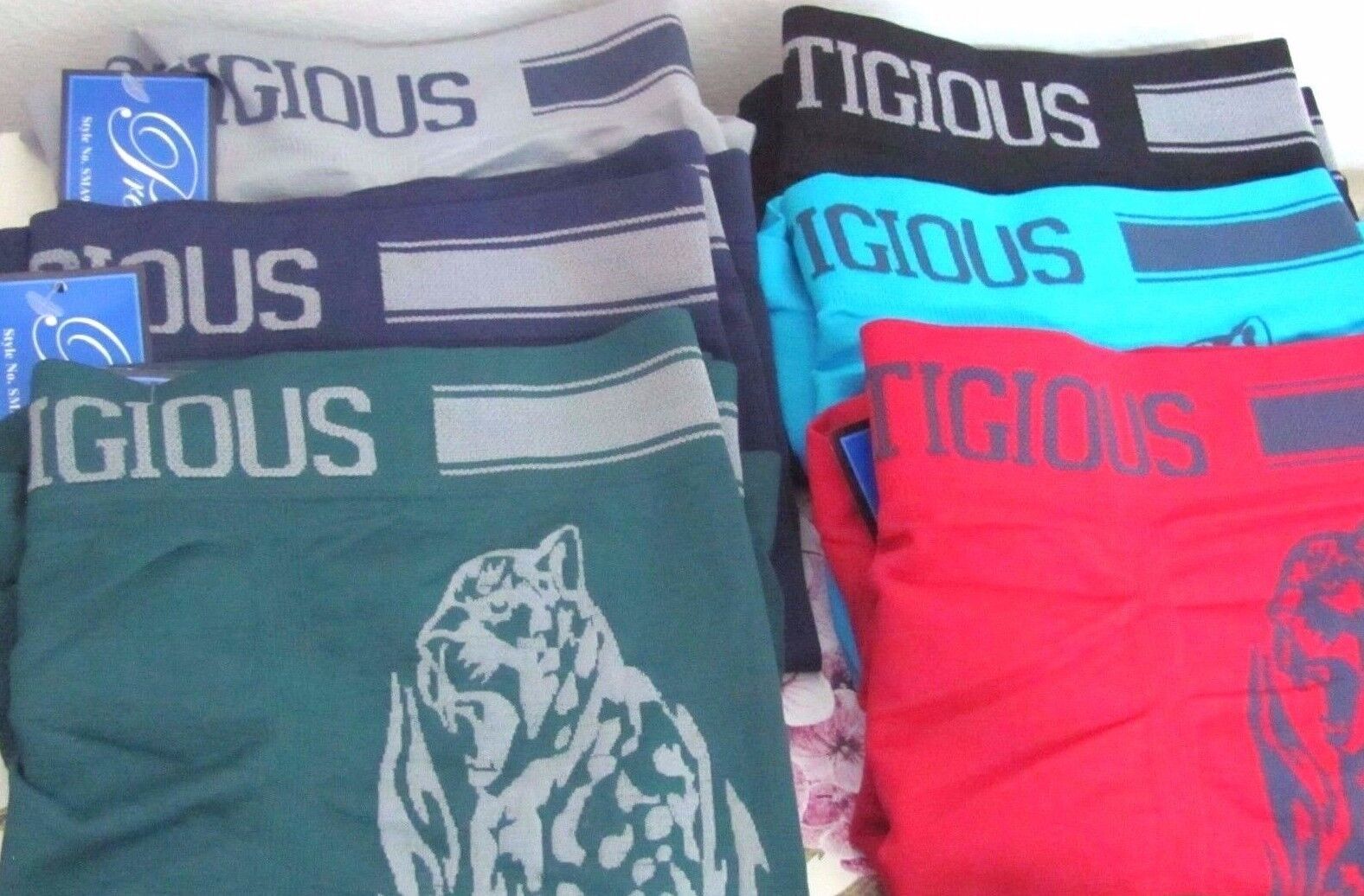 D1 PRESTIGIOUS Black Blue Gray Green Red Nylon Men’s Seamless boxer shorts OS