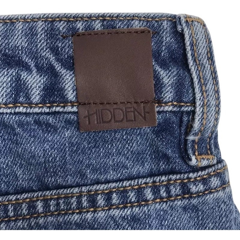 Hidden Jeans Distressed Fringe Hem Embroidered Flower Denim Skirt Small NWOT