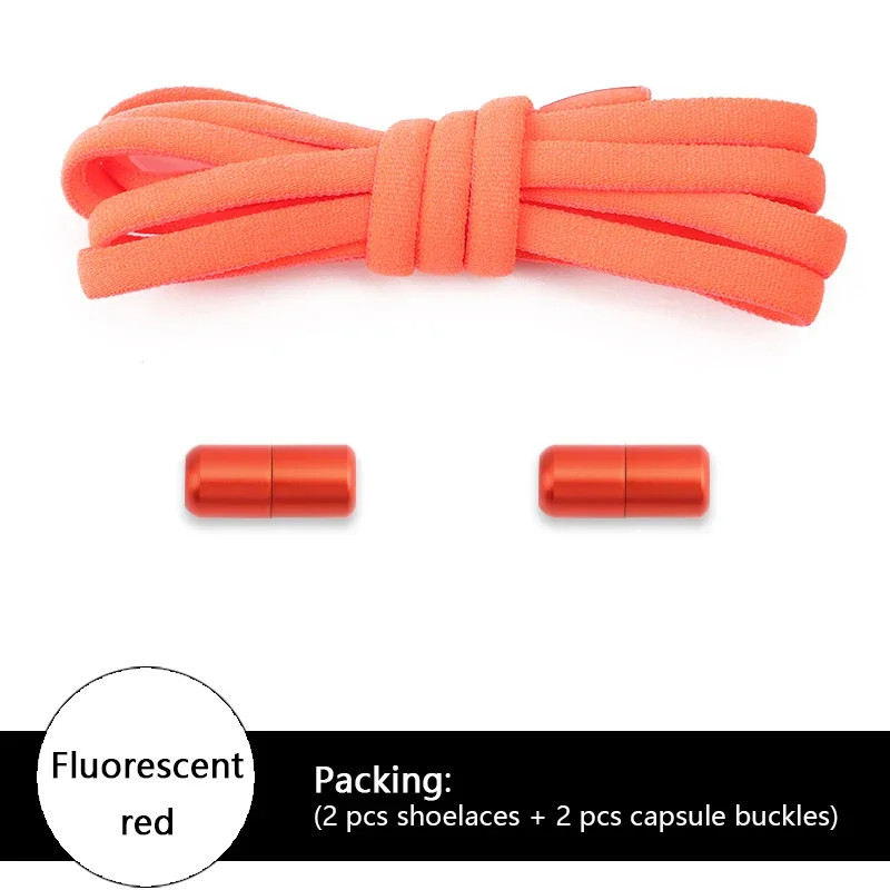 NEW Colorful Options Elastic laces Sneakers No tie Shoelace for Sports Round Sho