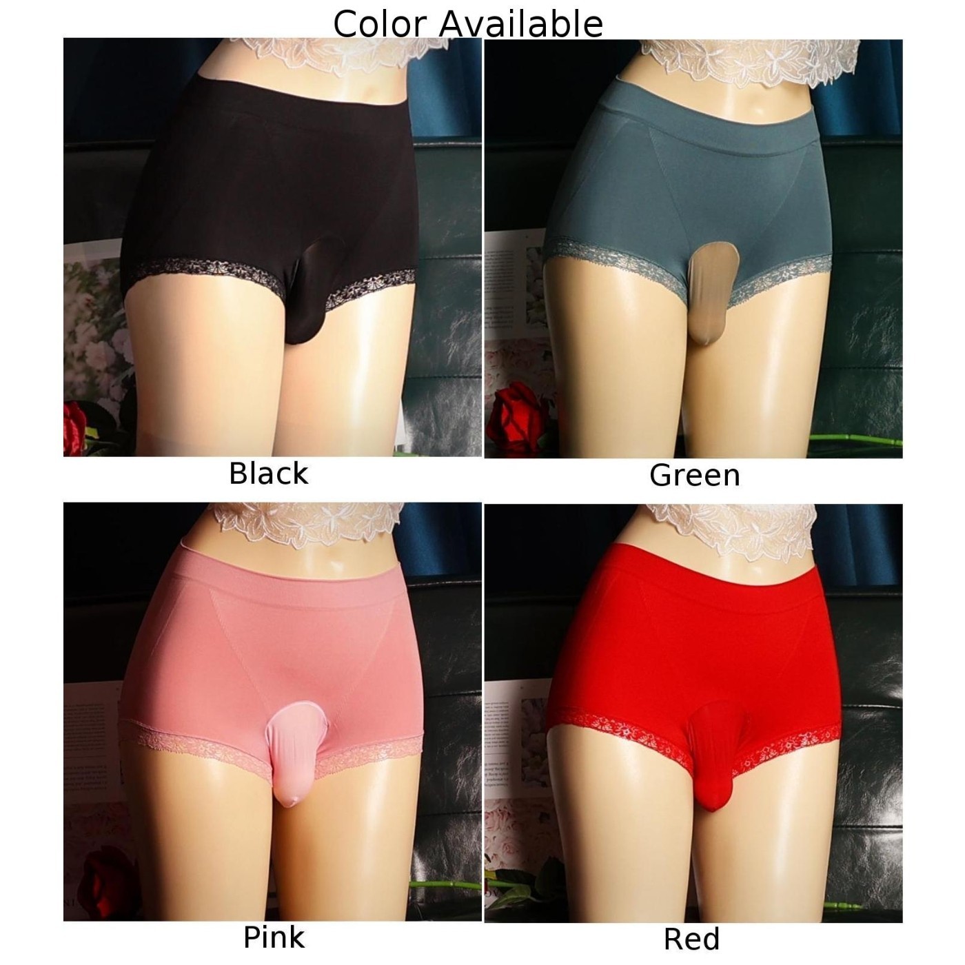 Black Low Rise Modal Men’s Sissy Briefs GString Underwear Middle Waist