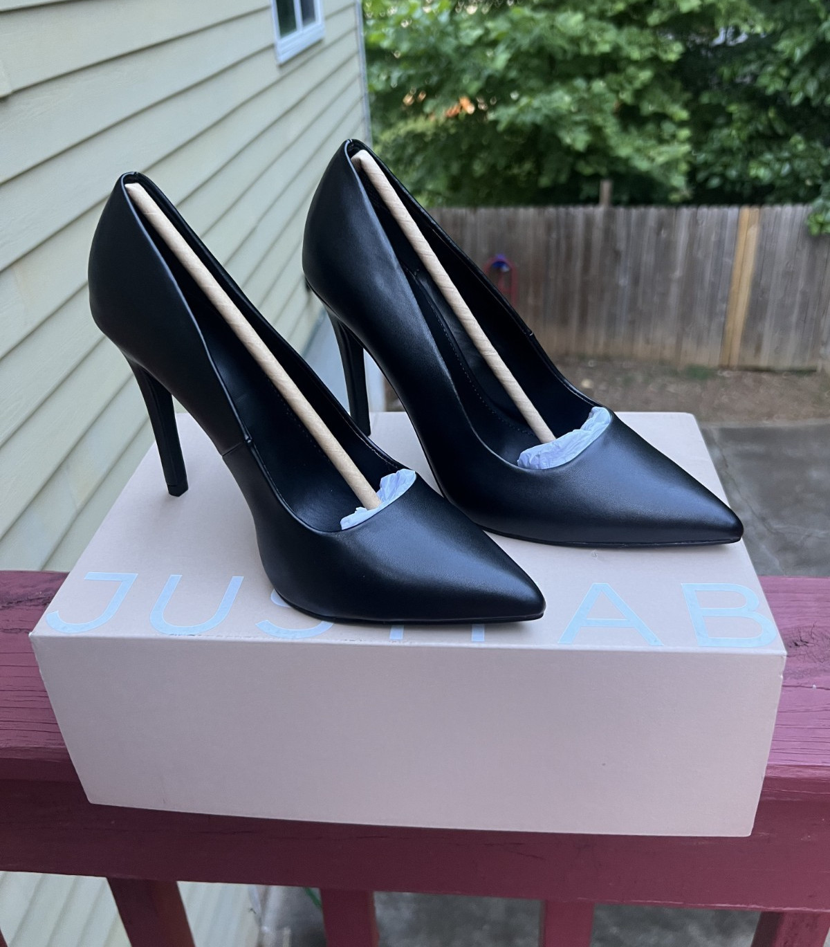 JustFab Gisselle Pumps Women’s Heels Black Onyx US size 7.5 UK 5.5 EU 38 New