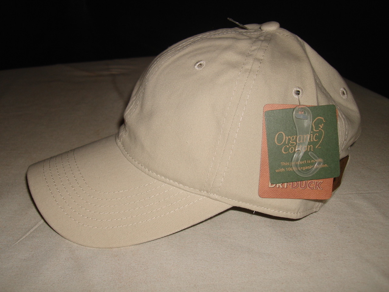 NWT DRI DUCK BEIGE 100% ORGANIC COTTON UNSTRUCTURED ADJUSTABLE BASEBALL CAP