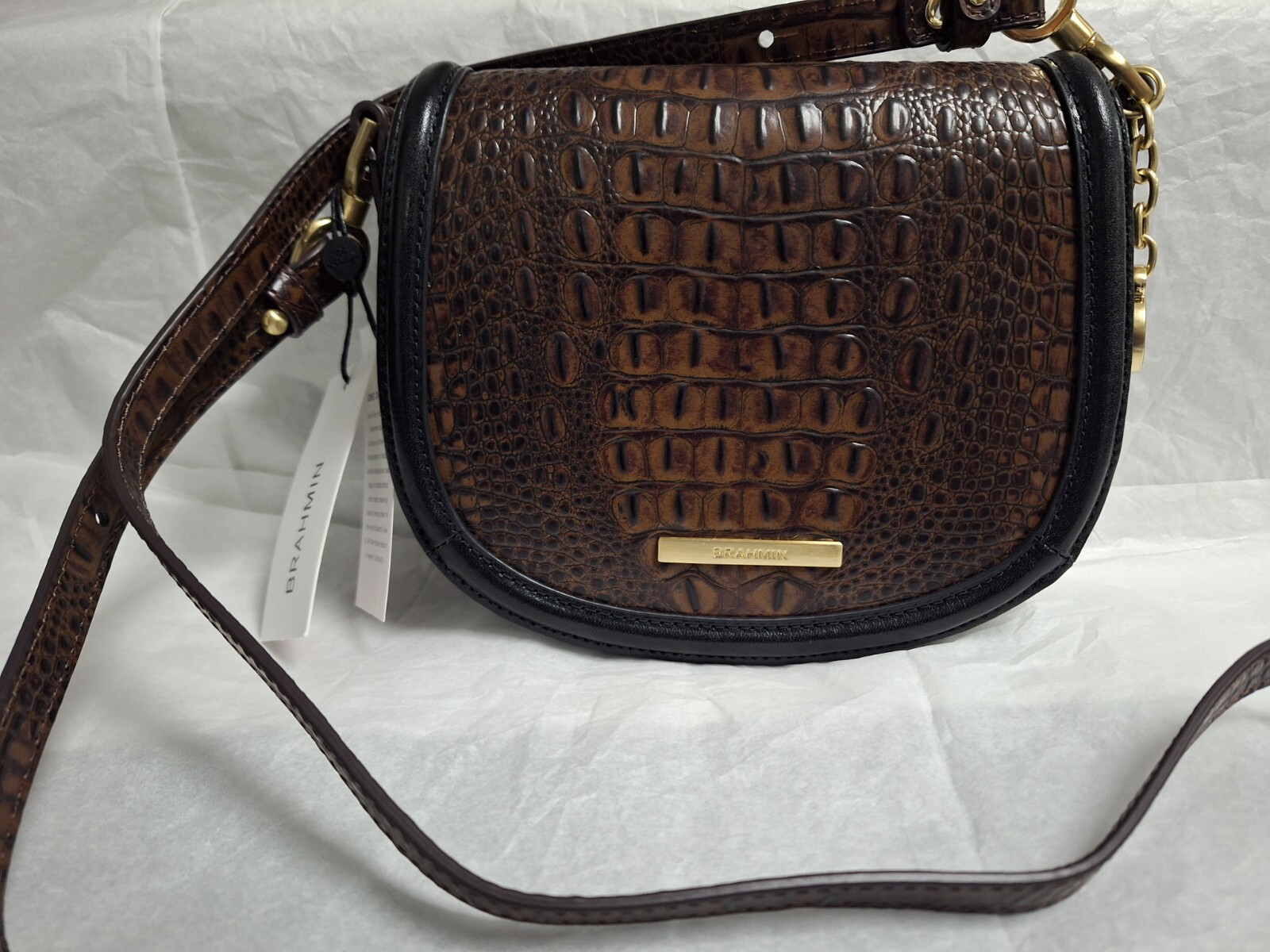 Brahmin Tuscan Collection Black Briar Crossbody Bag