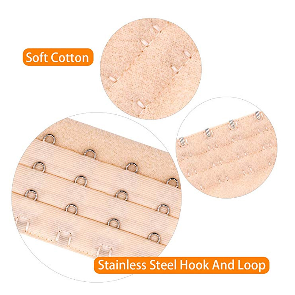 4Pcs Bra Extender 3/4 Hooks with Elastic 3 Rows Underwear Strap Belt Extension