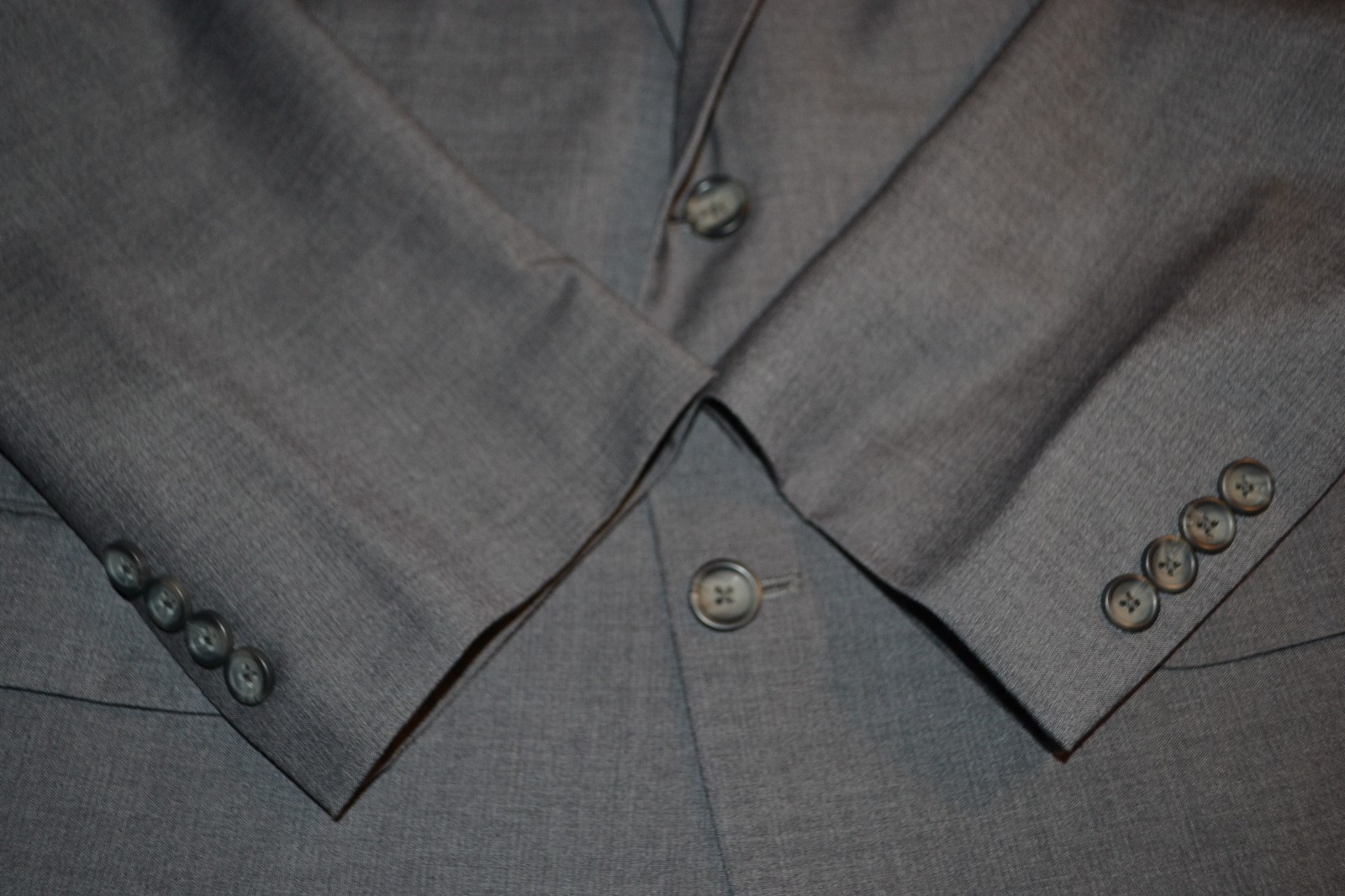 Pronto Uomo Men Gray Polyester Blend 2 Button 3pcs Suit Sz 42R Wst 38×28