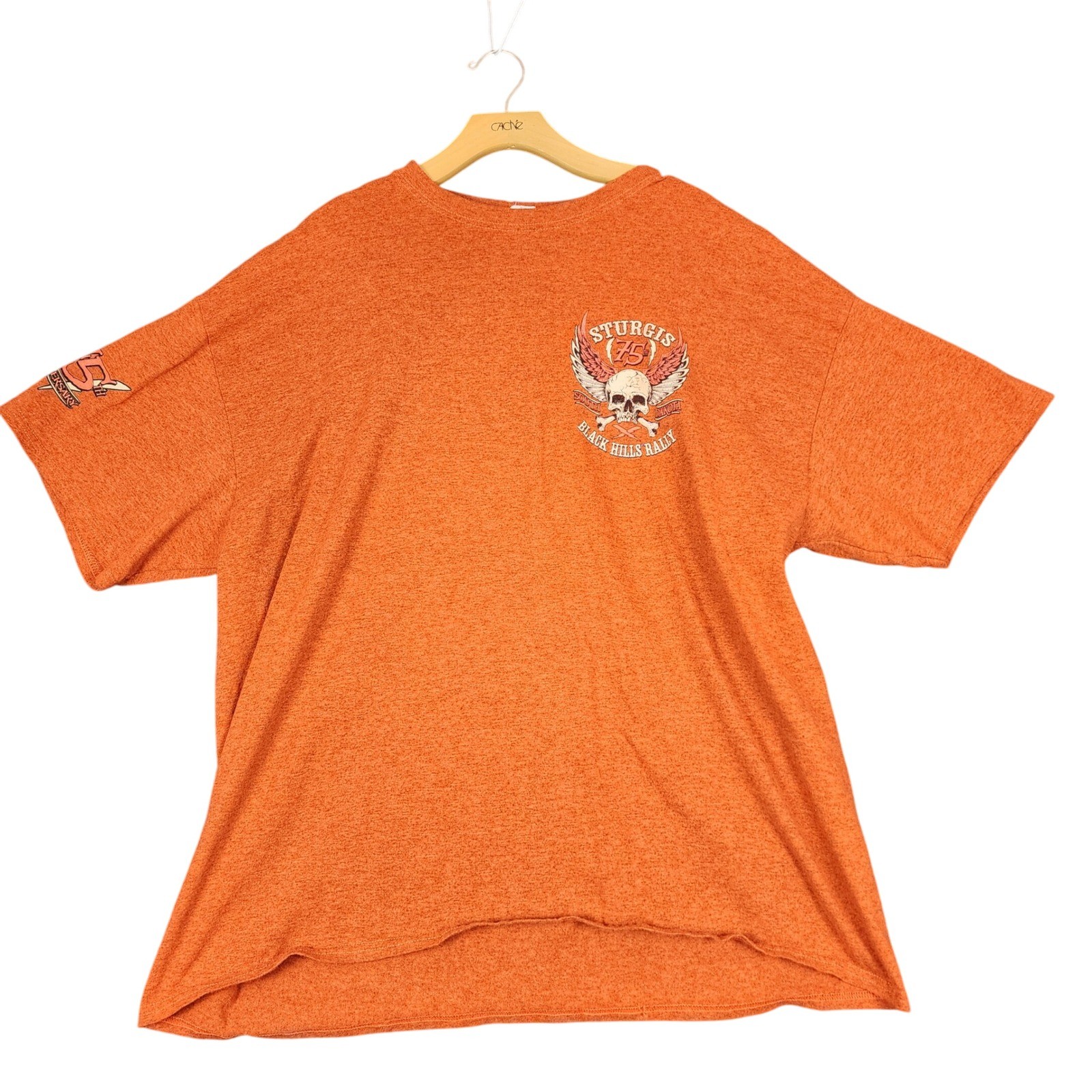 Sturgis 75th Anniversary 2015 Black Hills Rally Skull Graphic T Shirt Mens 2XL