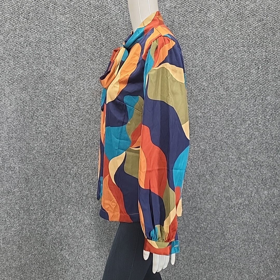 Studio Park x Leah Williams Tie Neck Printed Blouse Top Small Size Tee Shirt