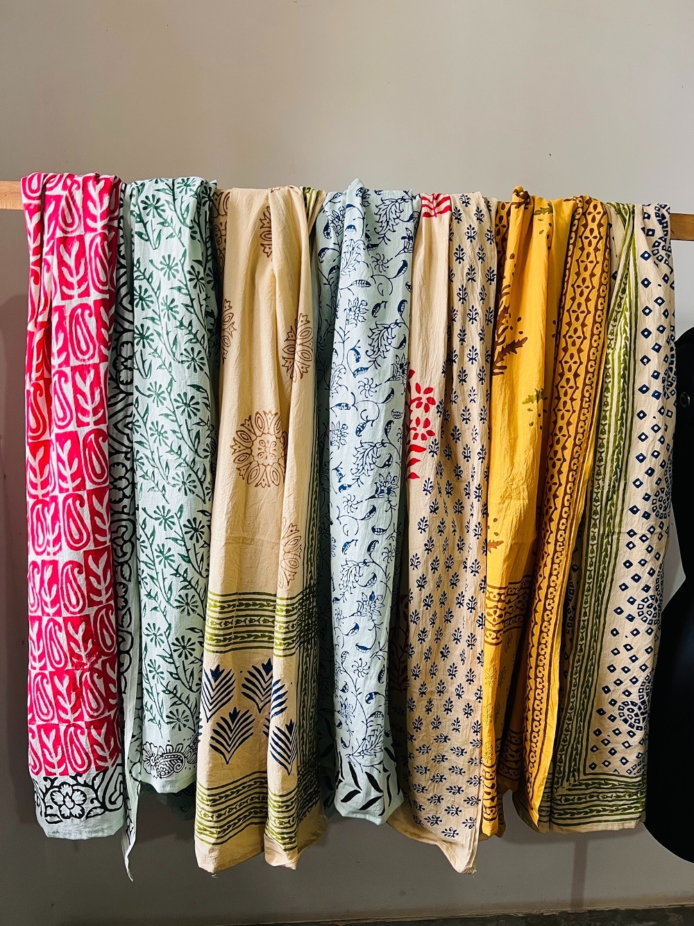 Block Printed Sarong Set, 100% Soft Cotton Beach Wrap, Scarf, Cover-Up