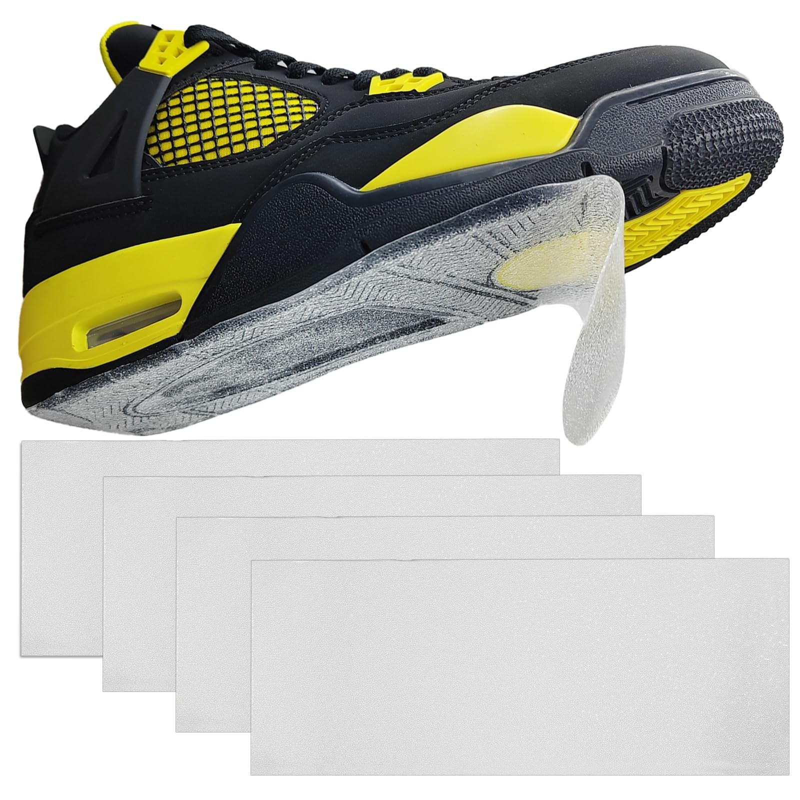 4 Pack Sole Protector for Sneakers Clear Anti-Slip Shoe Sole Guard 13 x 5.1in