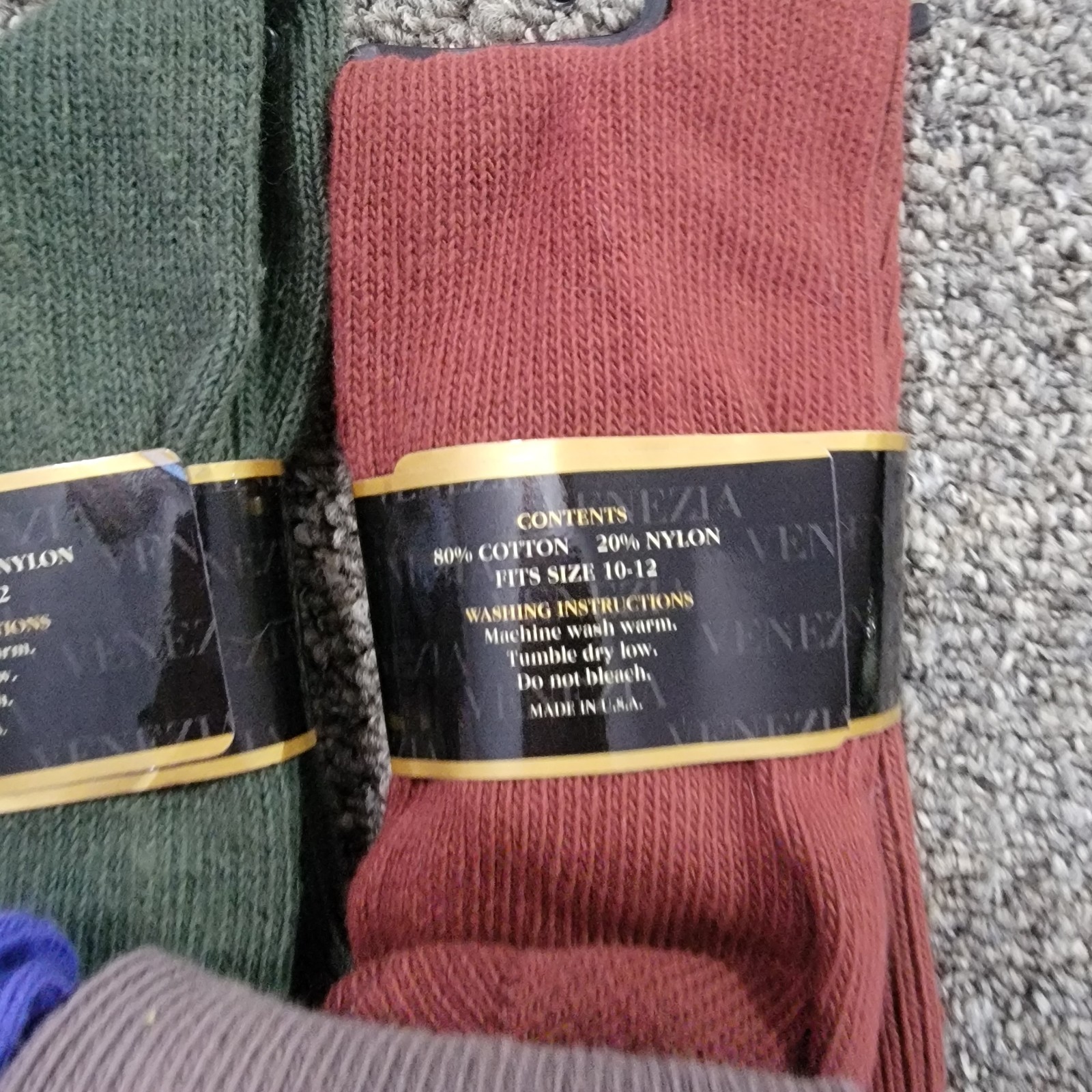 Vtg Venezia Vitale Turn Cuff Slouch Socks Sz 10-12 Cotton Nylon USA – Lot Of 5