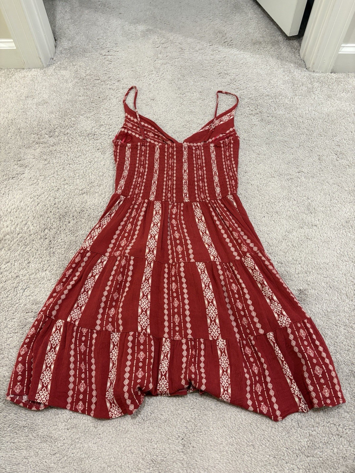 Red and White Twist Front Sundress Women’s Small