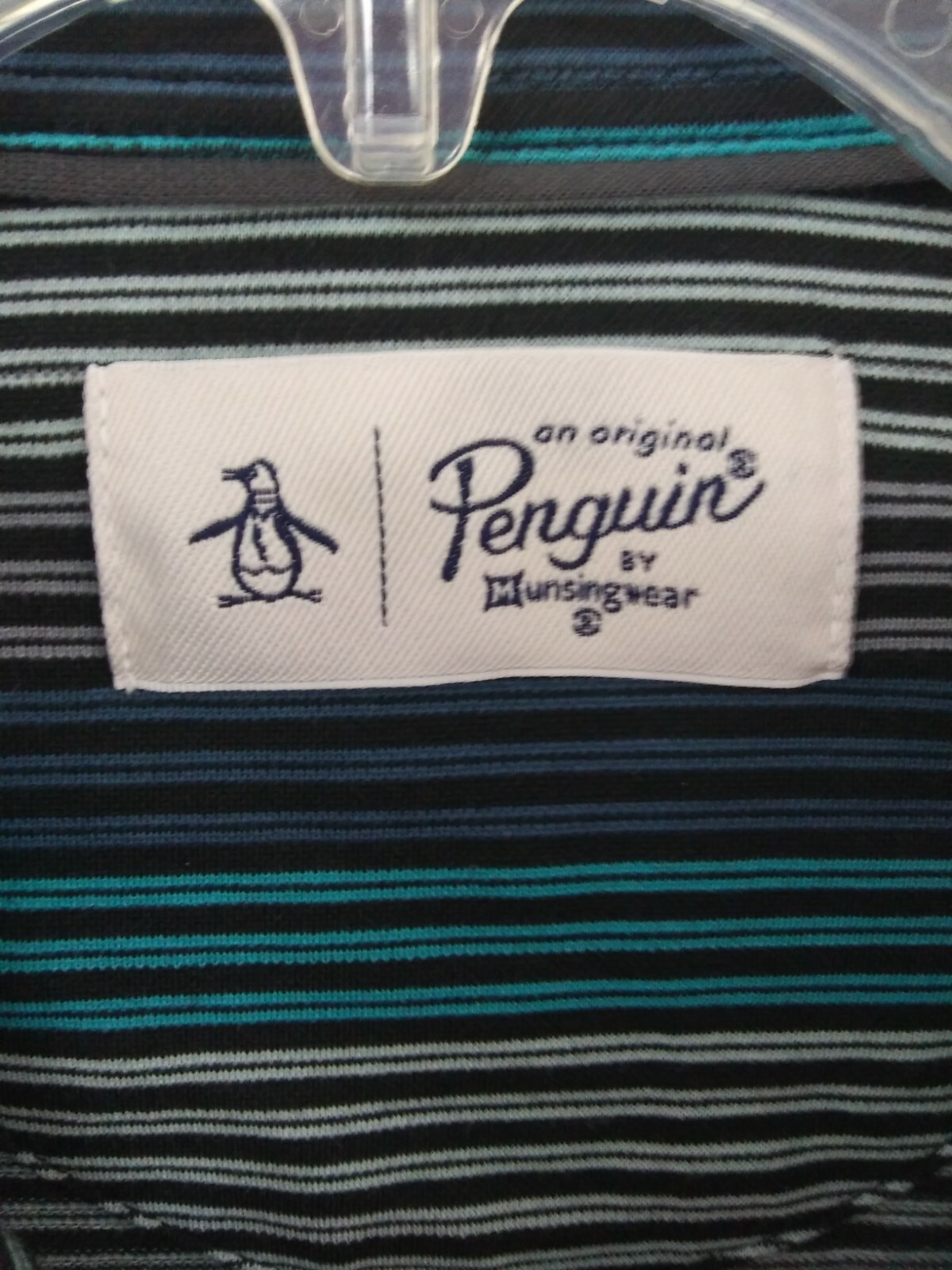 NWT $89 Original Penguin Ombre Striped Short Sleeve Polo Shirt Men’s Munsingwear