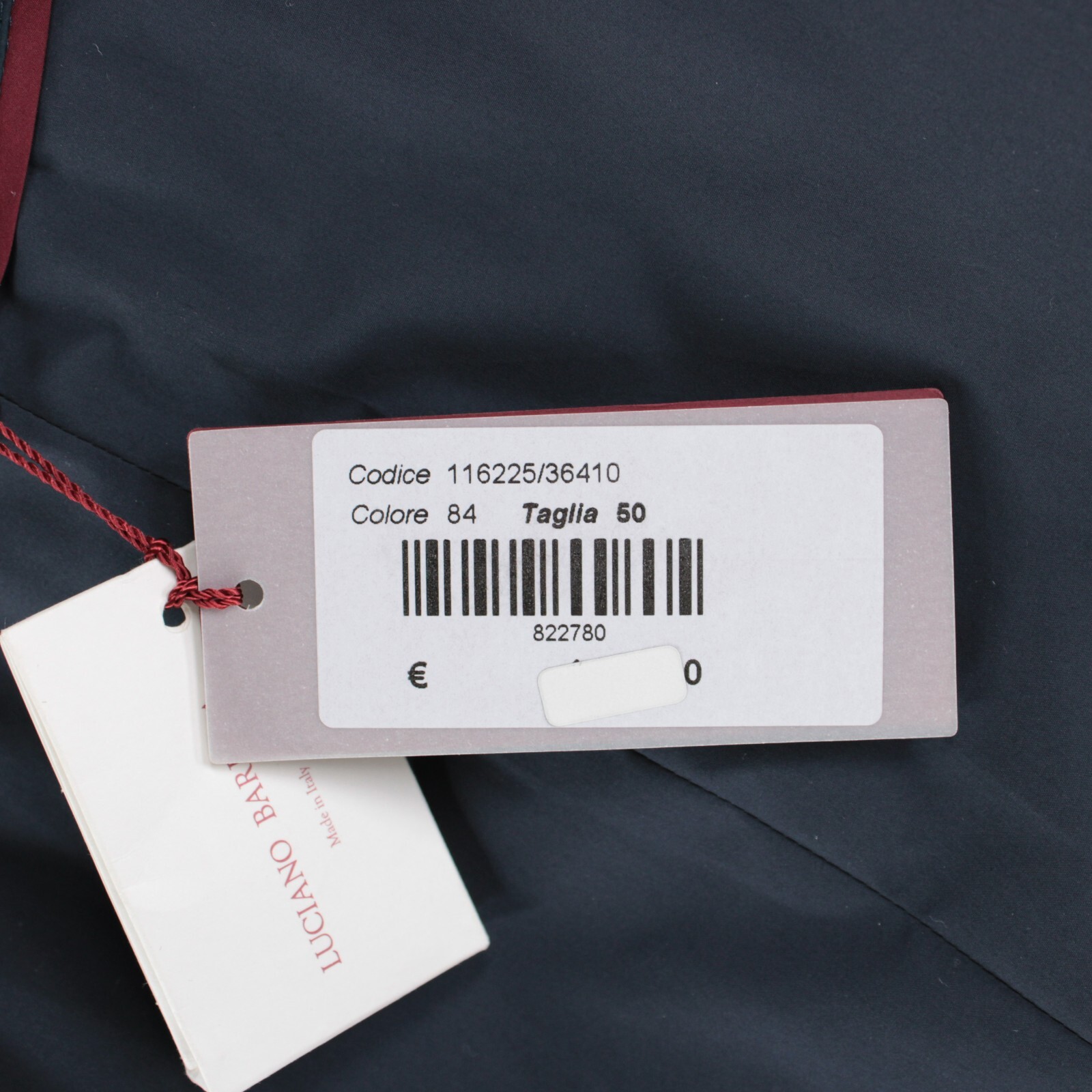 Luciano Barbera NWD 100% Polyester Quilted Jacket Size 50 (40 US) In Solid Blue