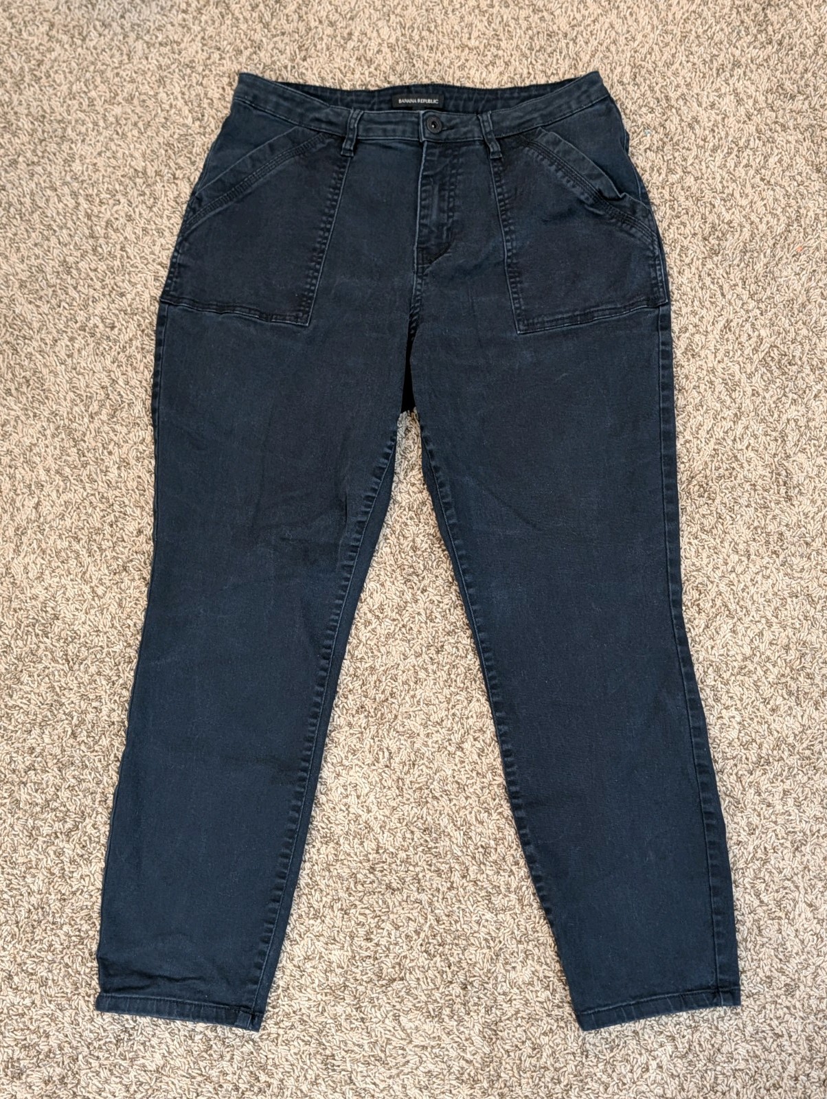 Banana Republic Utility Women’s Pants Size 12 Black Cotton Blend Stretch