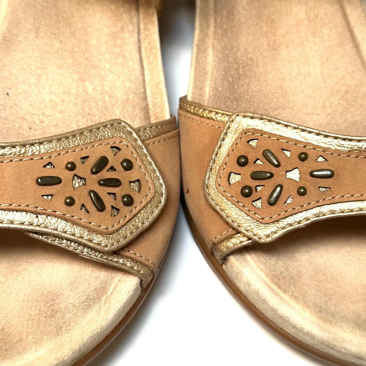 DANSKO Women’s Leather Slingback Comfort Sandals EU40 US9.5 Tan Laser Cut Detail