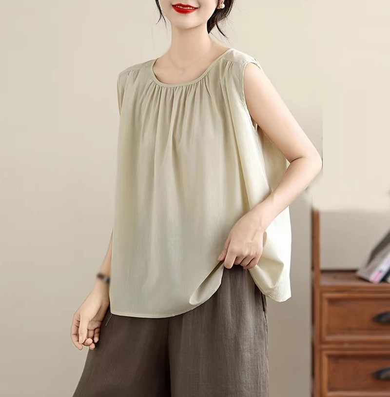 Summer Womens Casual Loose Sleeveless Shirts Tops Blouse Waistcoat Vest