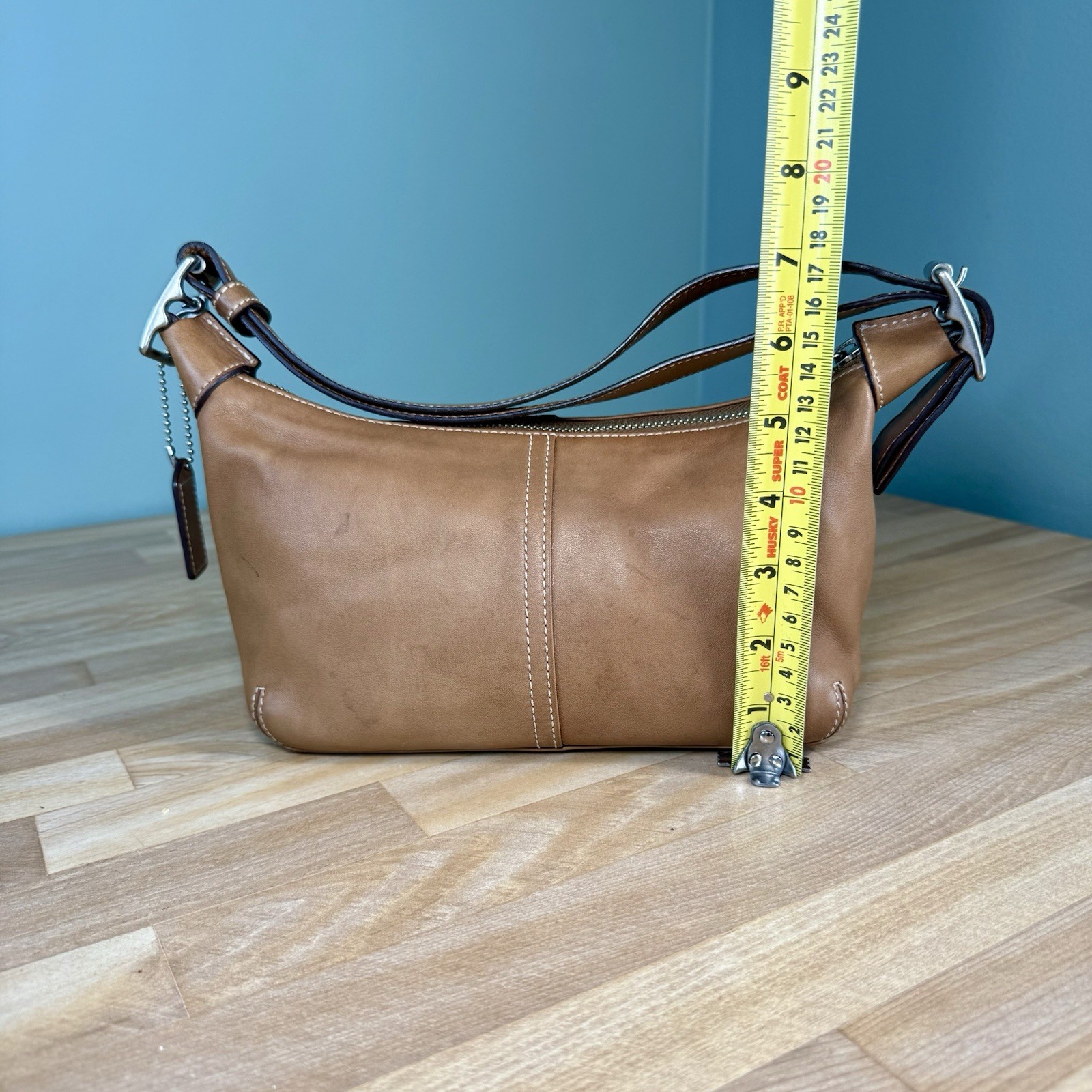COACH 9564 British Tan Leather Legacy Demi Hobo Shoulder Bag Convertible Strap