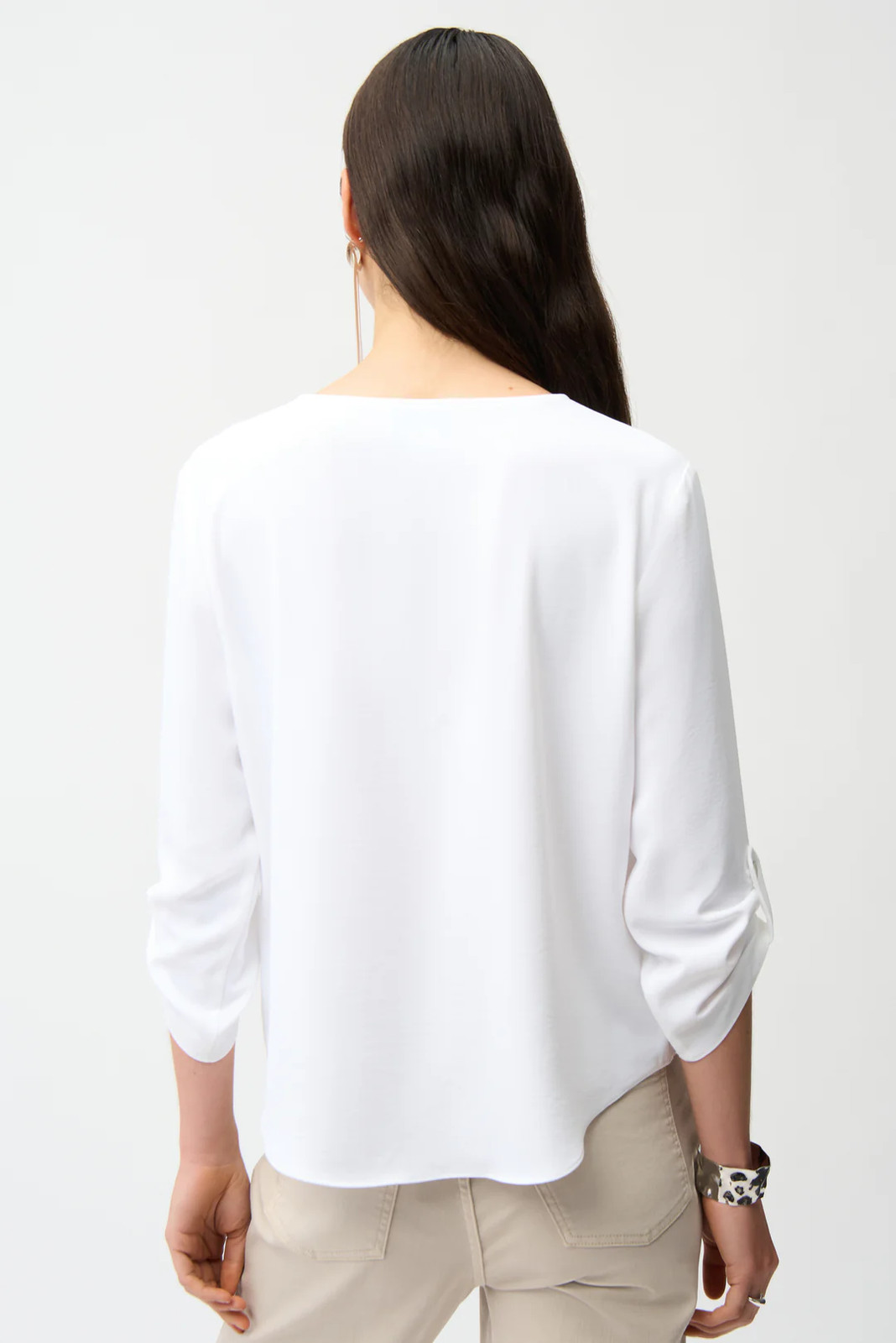 Joseph Ribkoff Keyhole Neck 3/4 Sleeves Boxy Top 261036