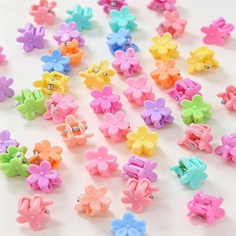 100Pc Mini Flower Hair Clip Flower Clips,Colorful Mini Hair Claw,for Women, Girl