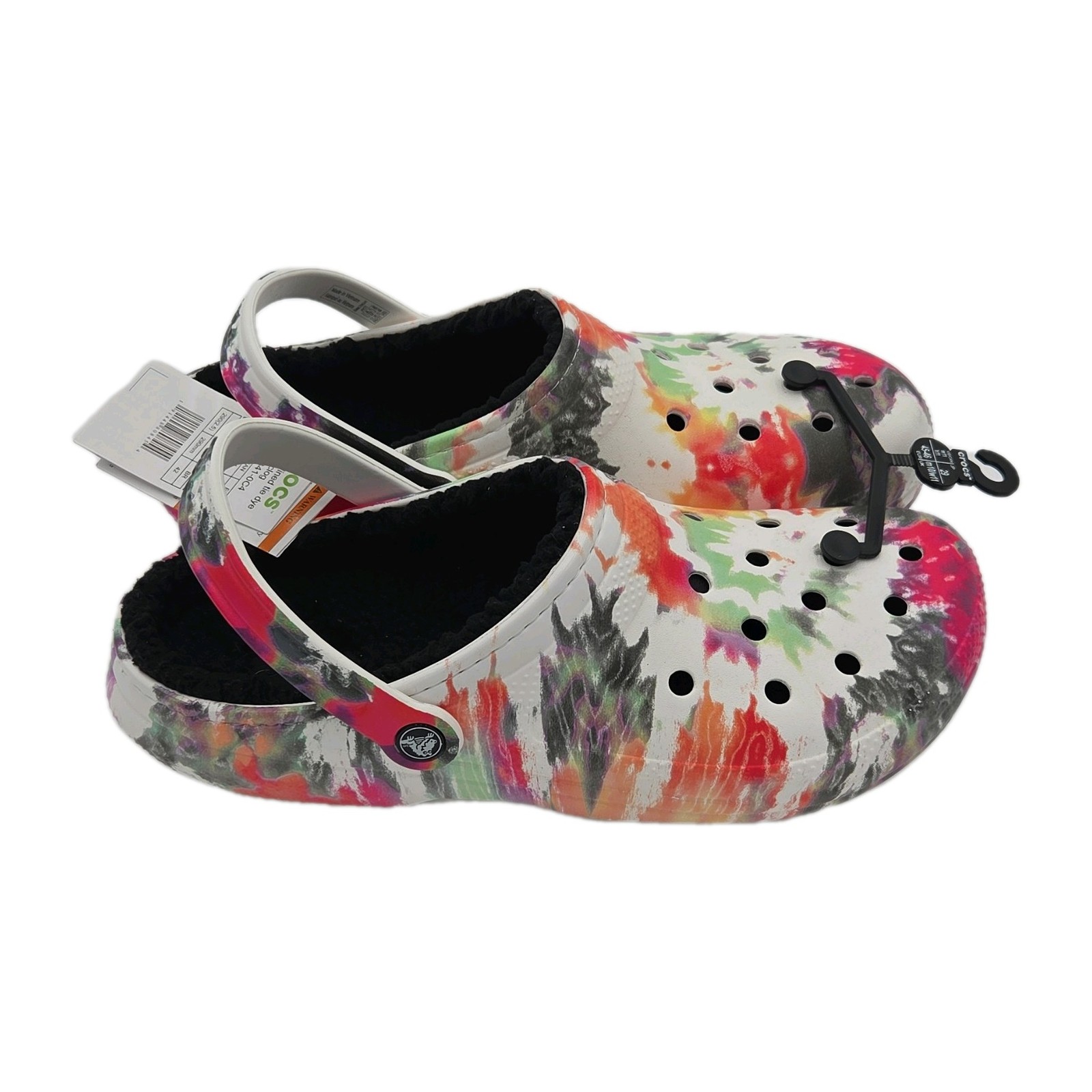 Crocs Classic Lined Colorful Tie Dye Clogs size m 11 NEW 206341-0C4