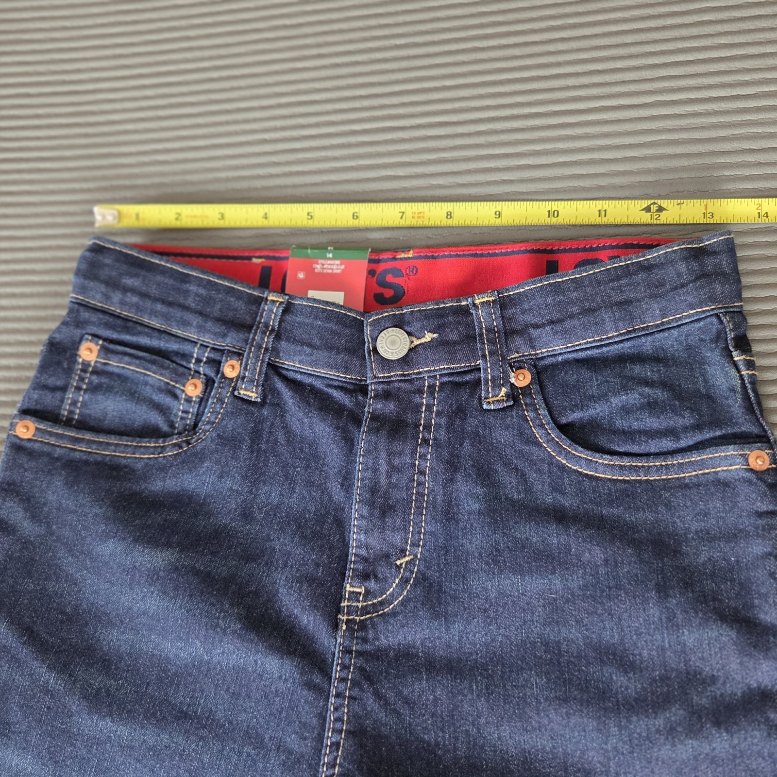 Levi’s Boys Blue Dark Wash Denim Shorts Size 14