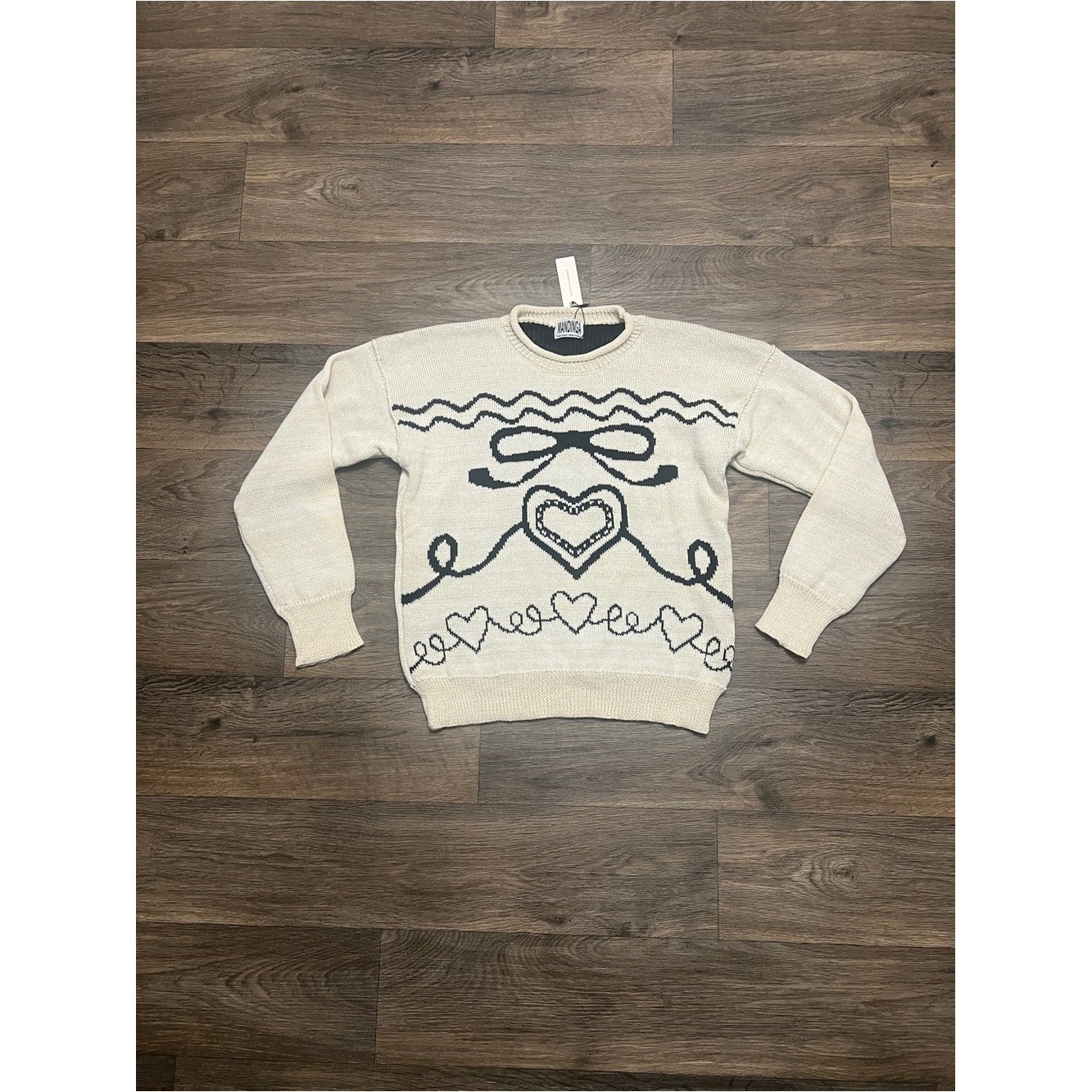 NEW Anthropologie Mandinga Kappa Knitted Sweater Sz Medium Cream Roll Neck Wool