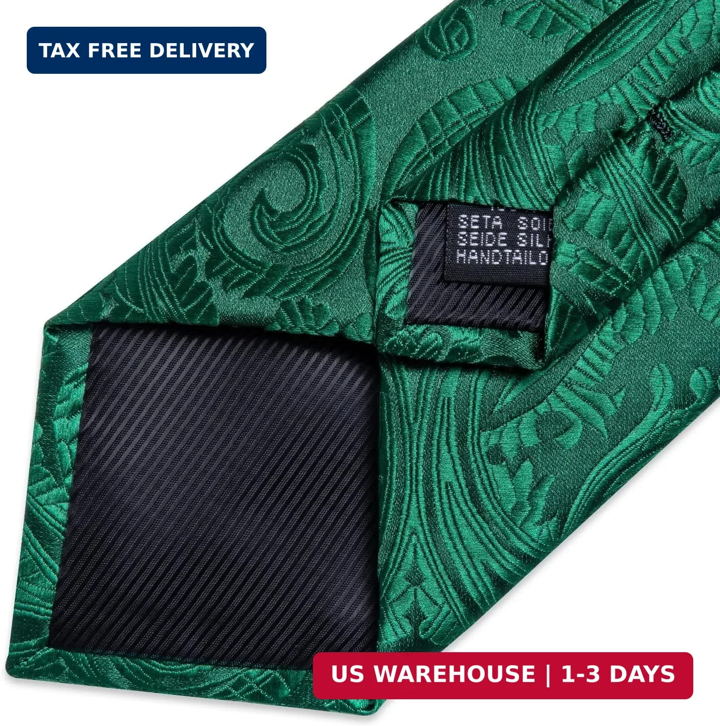 Silk Ties for Men Classic Woven Paisley Necktie and Pocket Square Cufflinks Set